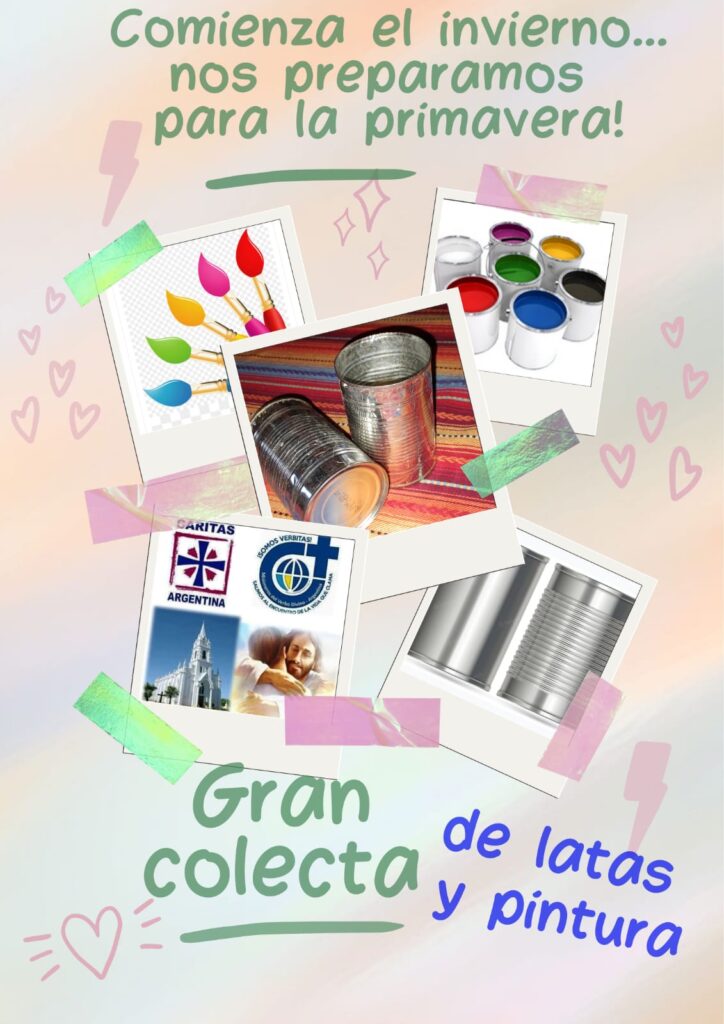 Gran colecta de latas y pinturas-caritas-crespo