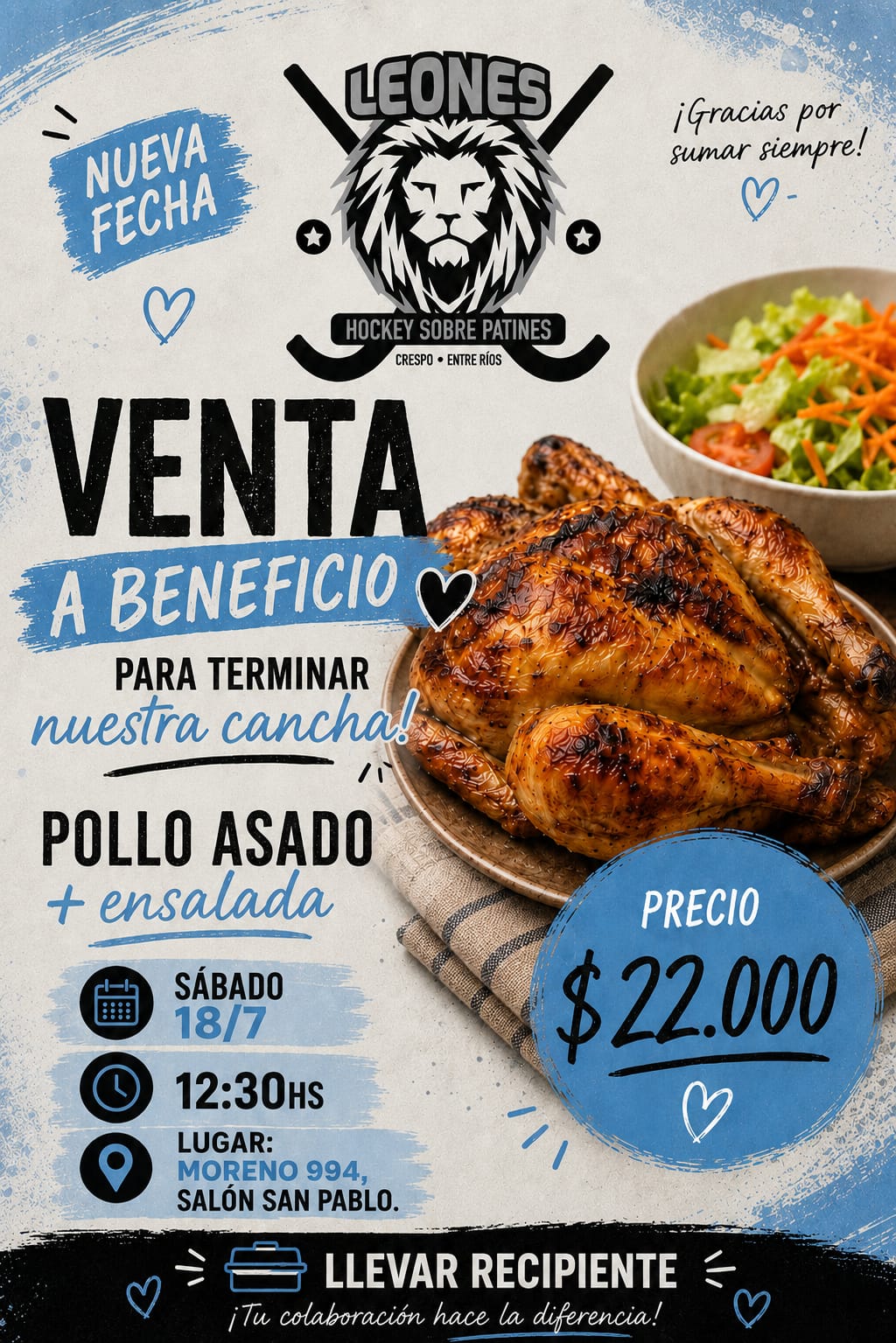 Venta de pollo a beneficio